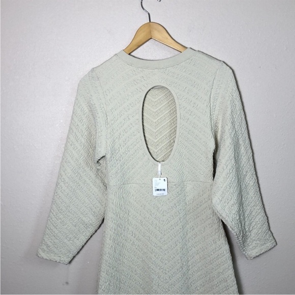 New FREE PEOPLE Gabby Seamless Long Sleeve Midi Dress Wet Plaster Quilted M/L - Picture 9 of 15